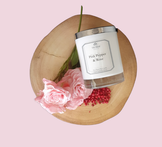 Pink Pepper & Rose Hand Crafted Candle