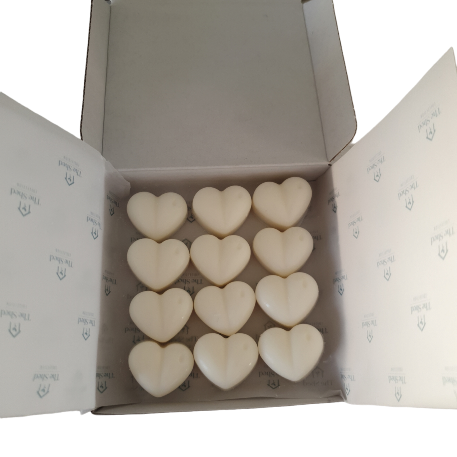 Box of 12 heart shaped wax melts